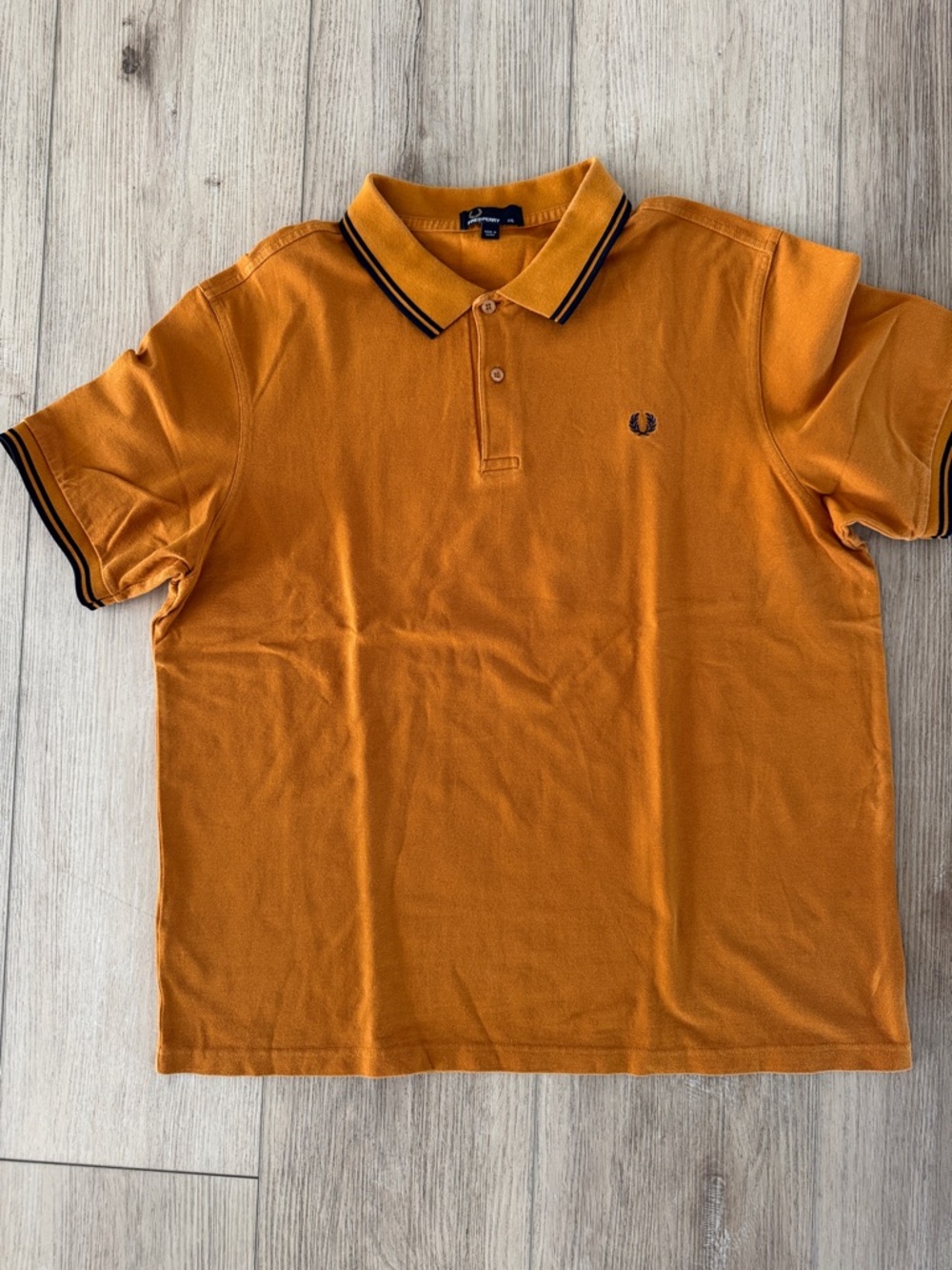 Fred Perry Orange Polo with Black Contrast Tipping - Picture 2 of 5